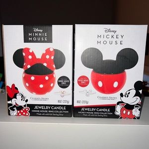 BNIB Disney Mickey and Minnie Mouse Charmed Aroma Candle Set